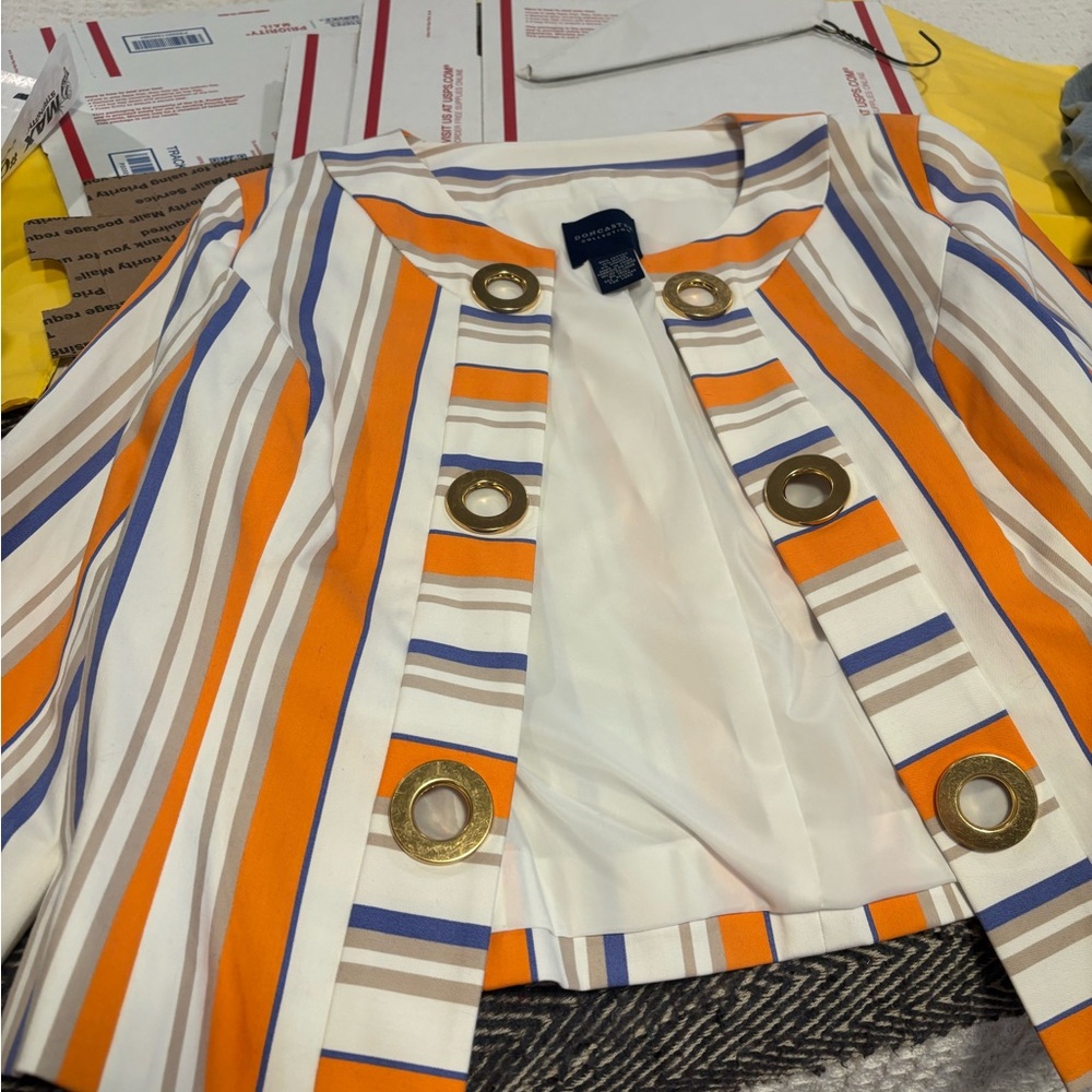 Vintage Don Caster Striped Orange and White jacket